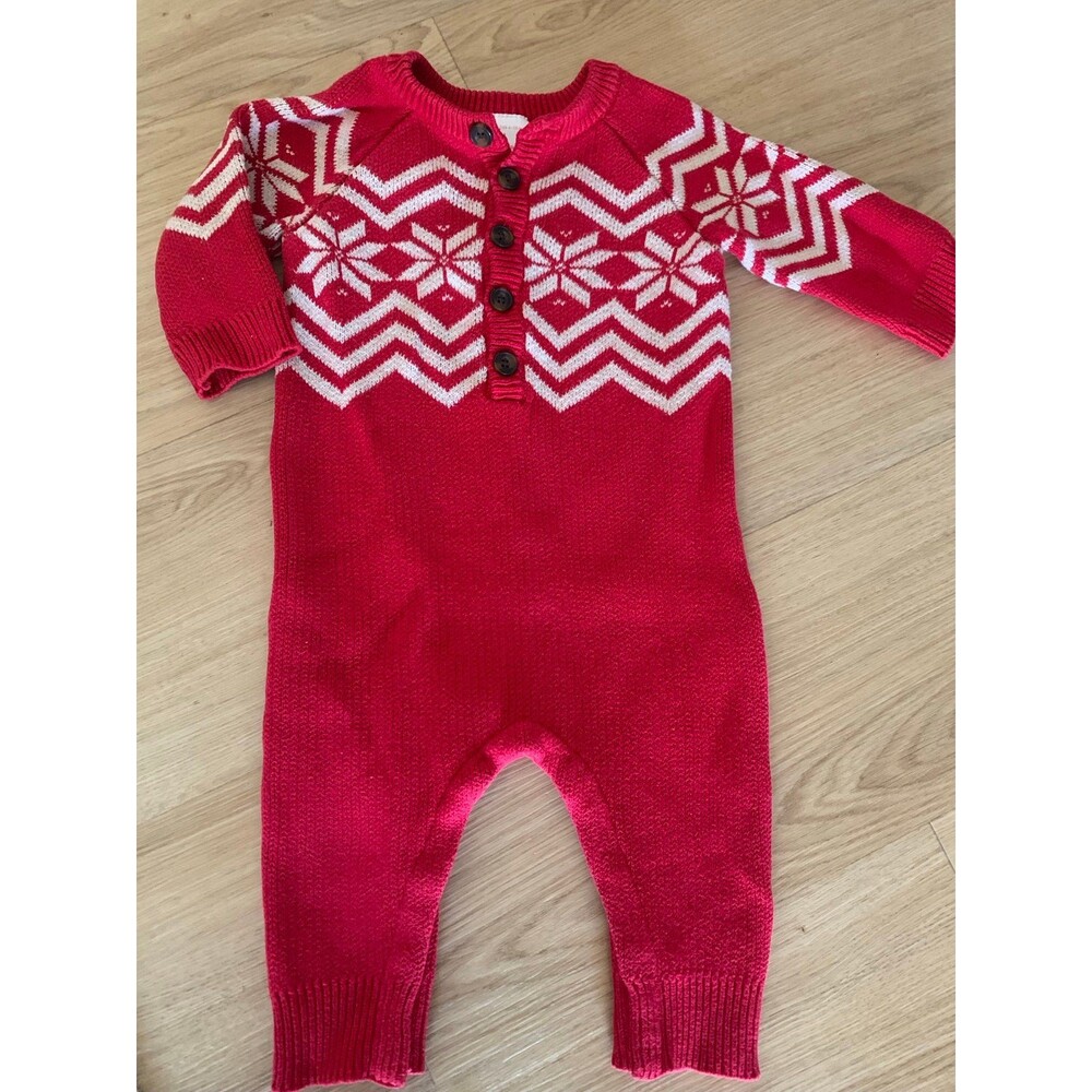 HANNA ANDERSSON knitted romper fair isle 6-12M